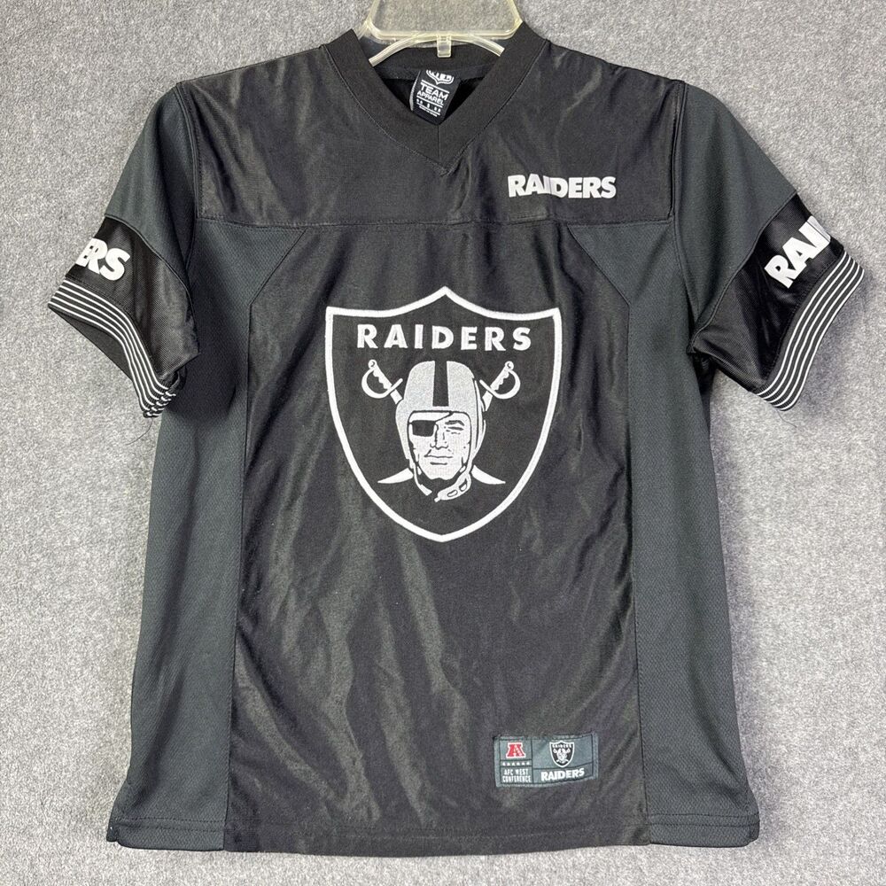 NFL Las Vegas Raiders Youth Size 8 Jersey Black Grey Licensed NFL Apparel